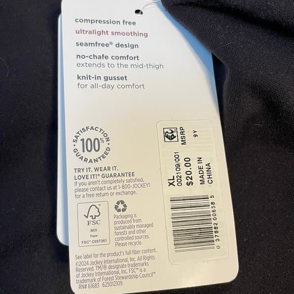 Jockey Womens Skimmies Size XL Seamfree Ultralight Tummy Smooth Shortie No Chafe - Picture 10 of 11